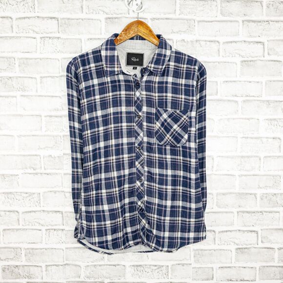 Rails Button up Flannel Shirt in Blue Plaid Cotton Women's Size Small - Picture 8 of 8